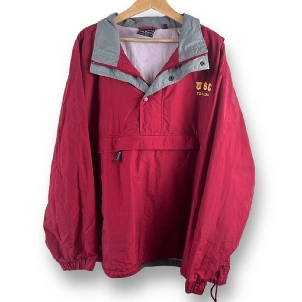 USC Vintage Red Pullover Windbreaker Jacket